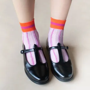 Ankle Mesh Striped Socks