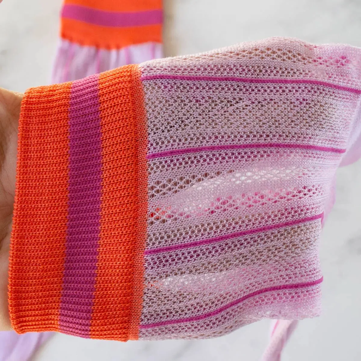 Ankle Mesh Striped Socks