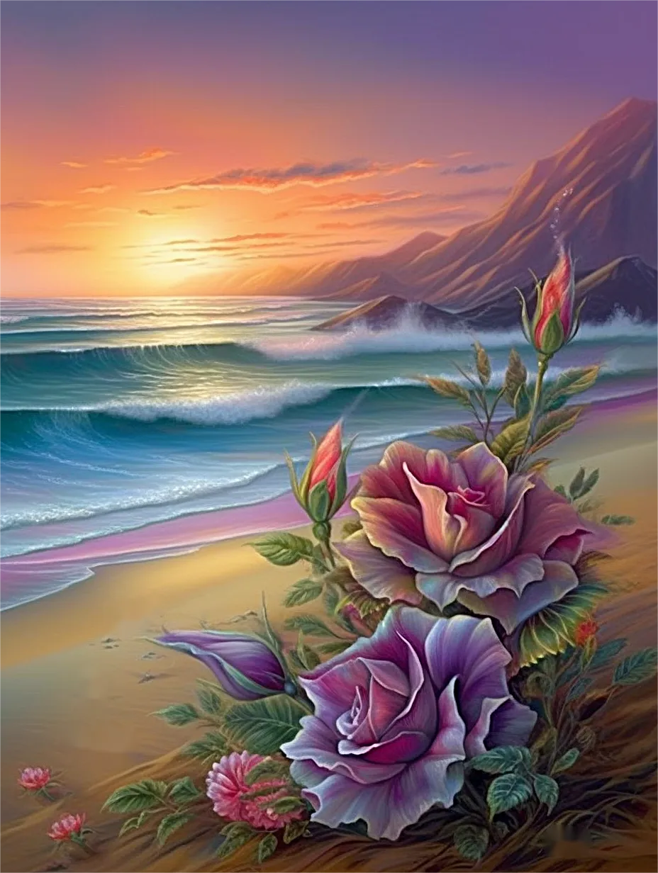 Beach Paint By Numbers Kits UK MJ8512
