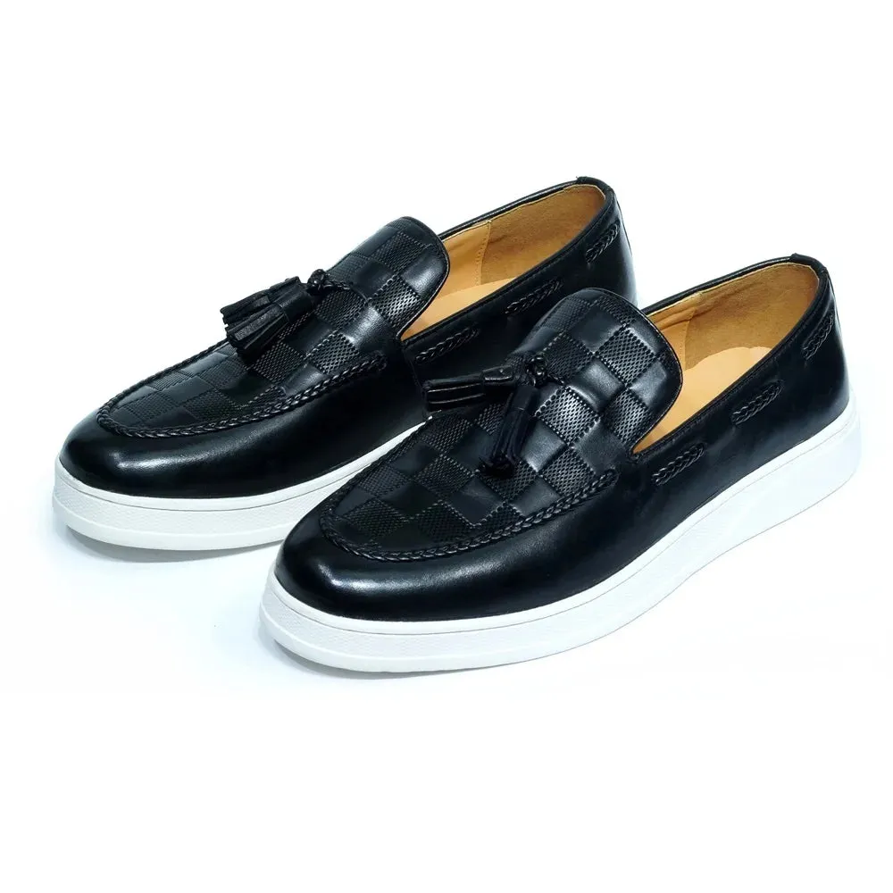 Classic Designer Men's Casual Shoes Real Cow Leather Tassel Loafer Shoes Round Toe Sneakers Comfortable Footwear Shoes for Men