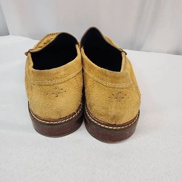 Cole Haan Size 8.5 Men's Pinch Tassle Loafer Dark Yellow Suede Leather Slip-on W