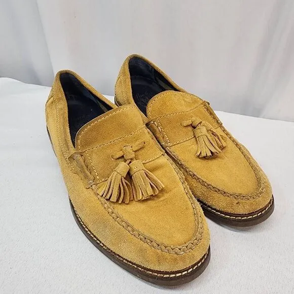 Cole Haan Size 8.5 Men's Pinch Tassle Loafer Dark Yellow Suede Leather Slip-on W