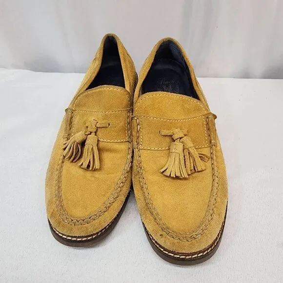 Cole Haan Size 8.5 Men's Pinch Tassle Loafer Dark Yellow Suede Leather Slip-on W