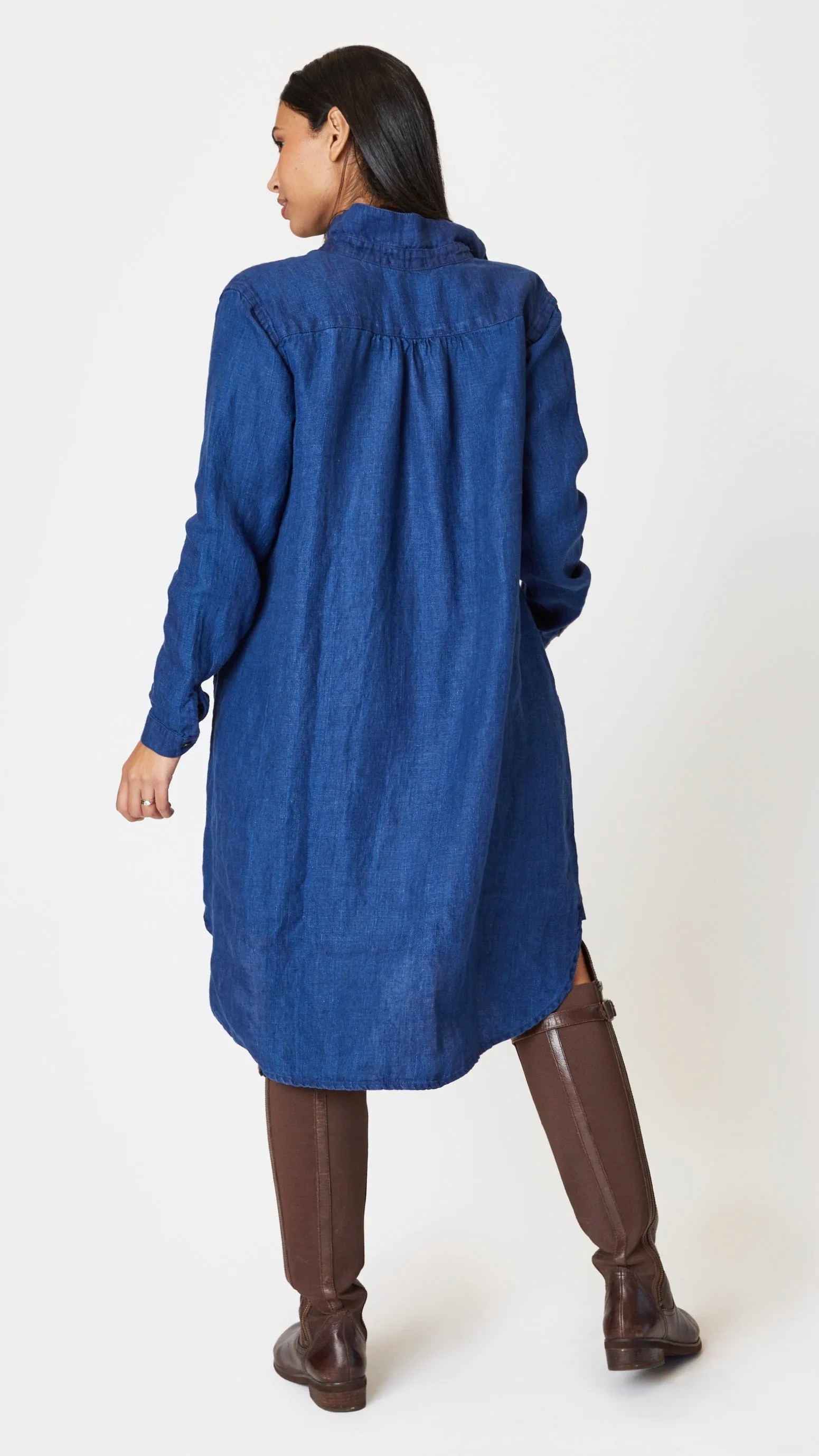 CP Shades Lara Dress - Linen Indigo Twill