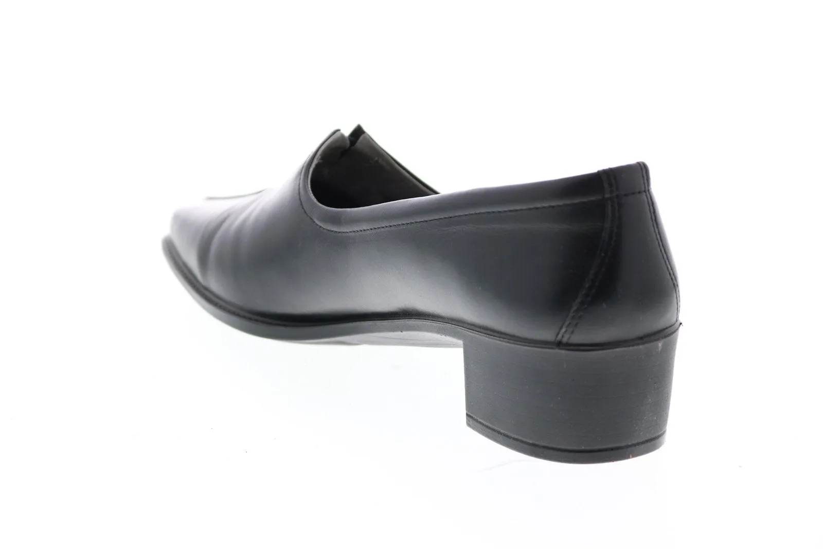 Ecco New York 16903-00101 Womens Black Leather Slip On Loafer Flats Shoes