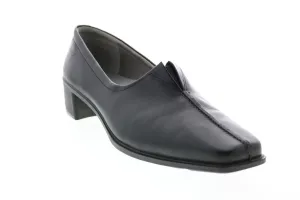 Ecco New York 16903-00101 Womens Black Leather Slip On Loafer Flats Shoes