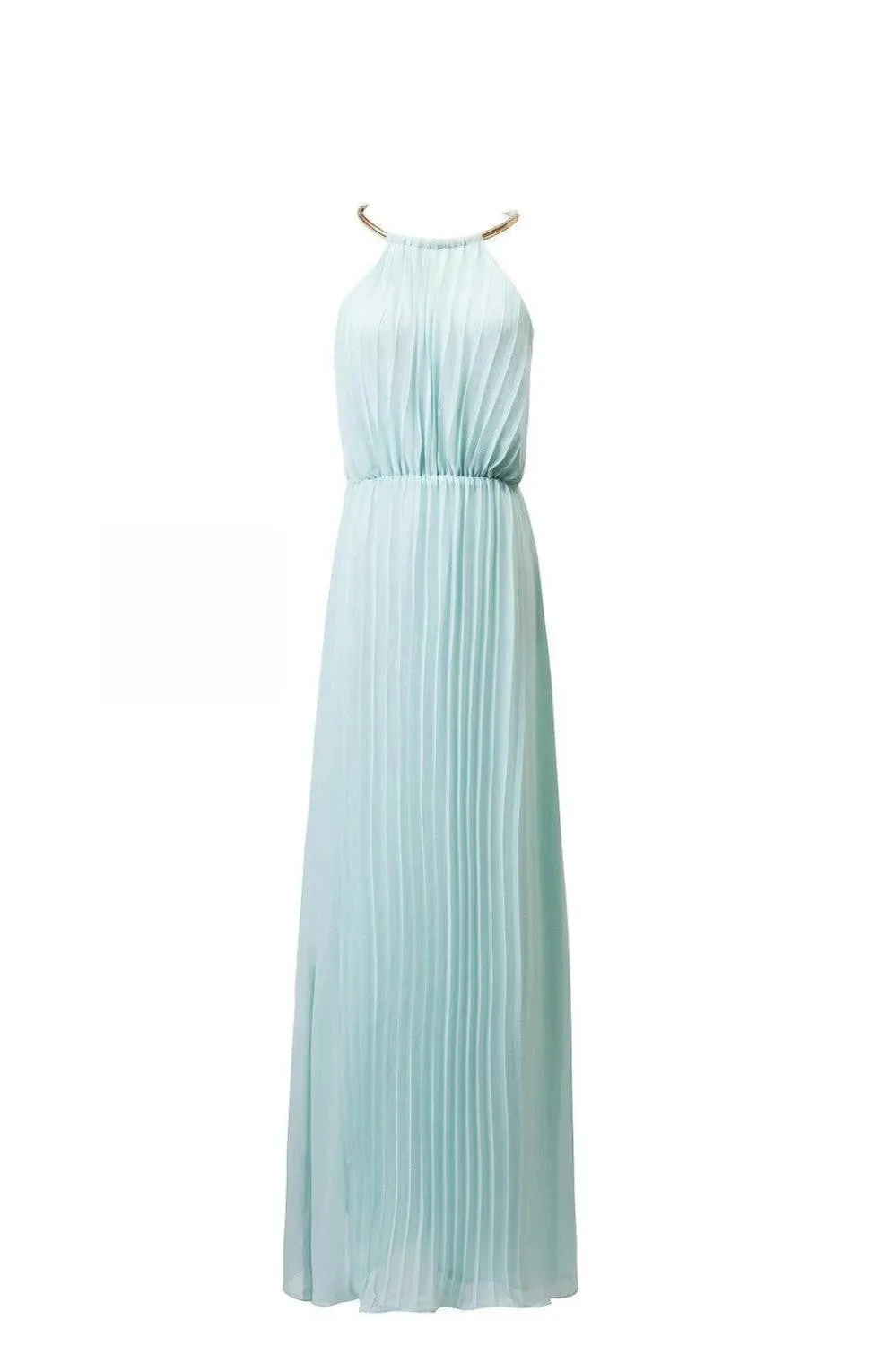 fashion sexy dress sleeveless Halter pleated pink series of sexy fashion chiffon dress
