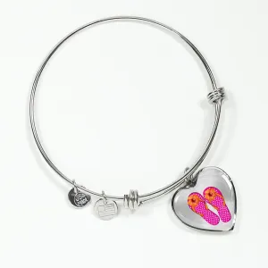 I Love Flip Flops Heart Bracelet