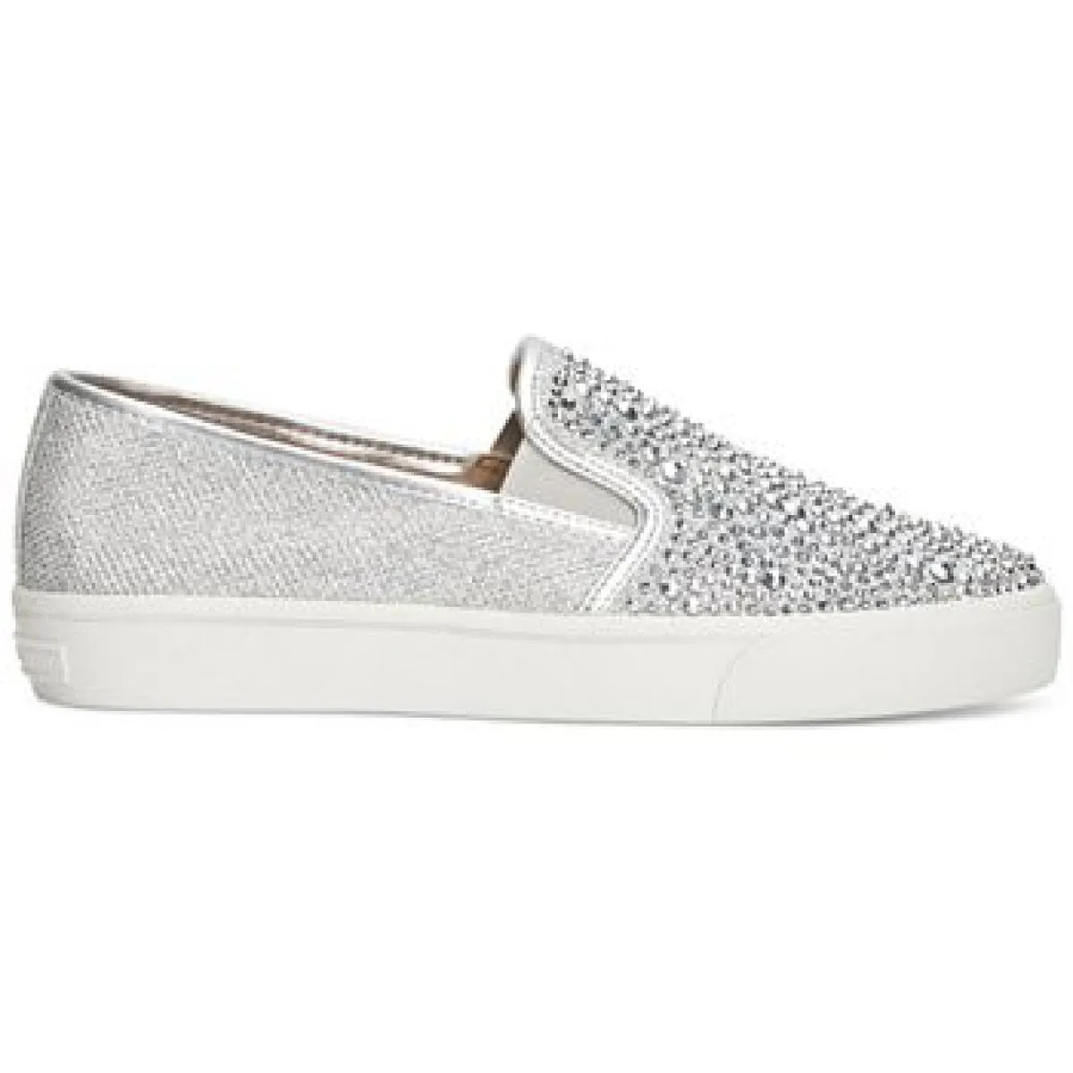 INC Womens Faux Leather Loafer Casual and Fashion Sneakers Silver 5 Medium (B,M)