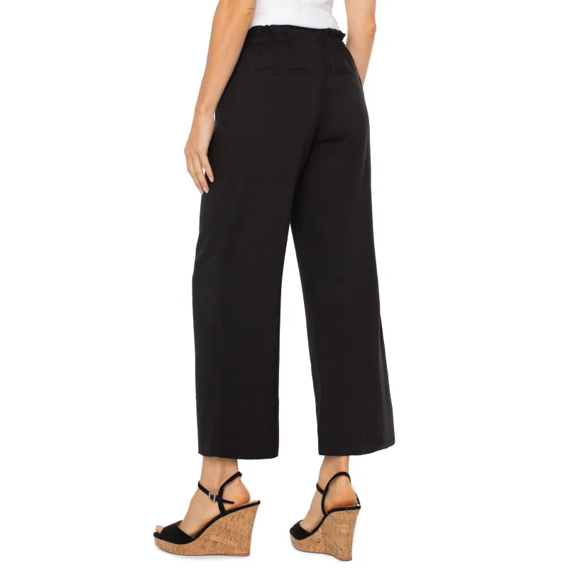 Liverpool Pull-on Tie Waist Wide Leg Ankle Pant