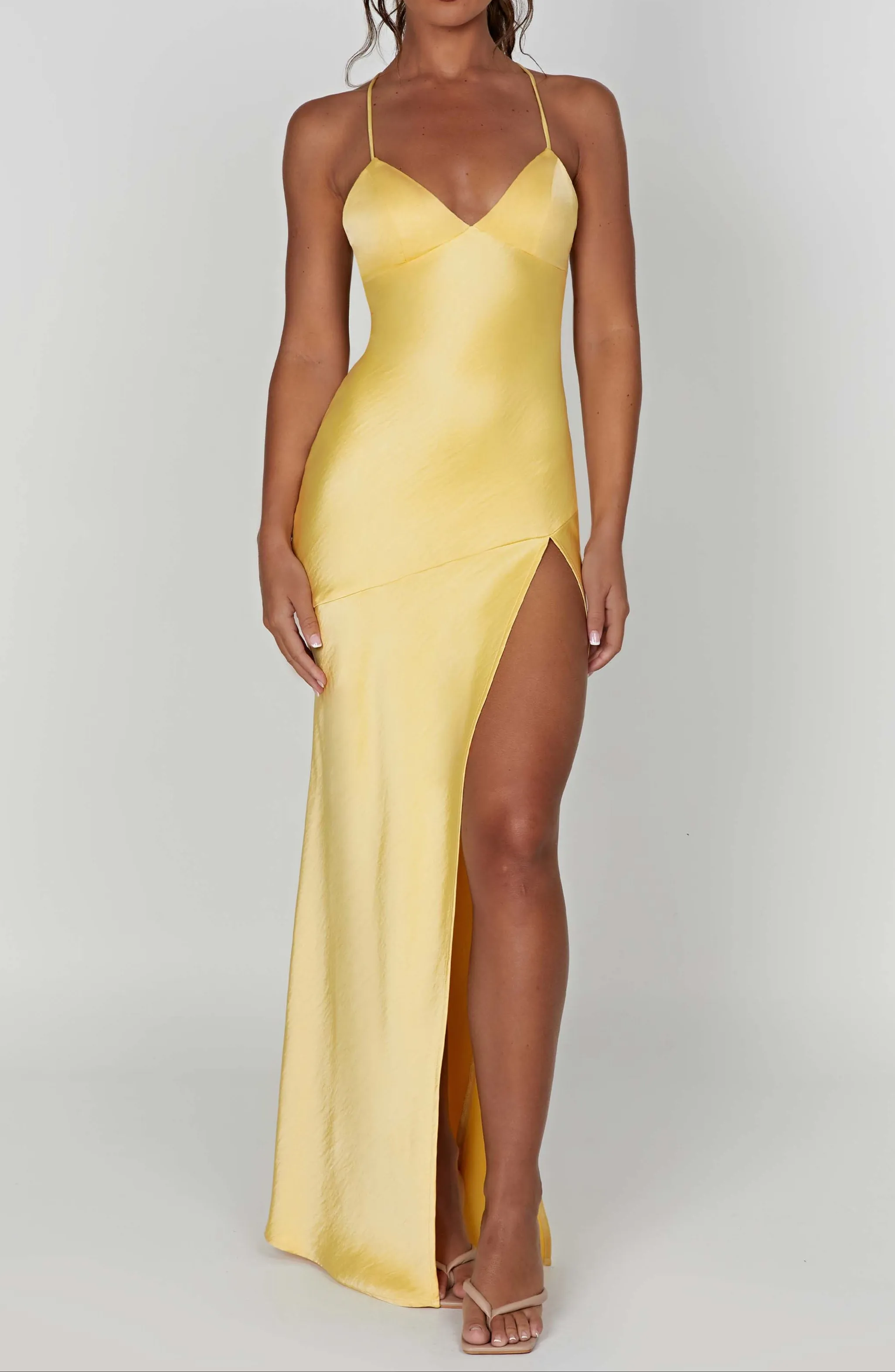 Macarena Maxi Dress - Lemon Yellow