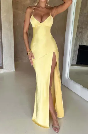 Macarena Maxi Dress - Lemon Yellow