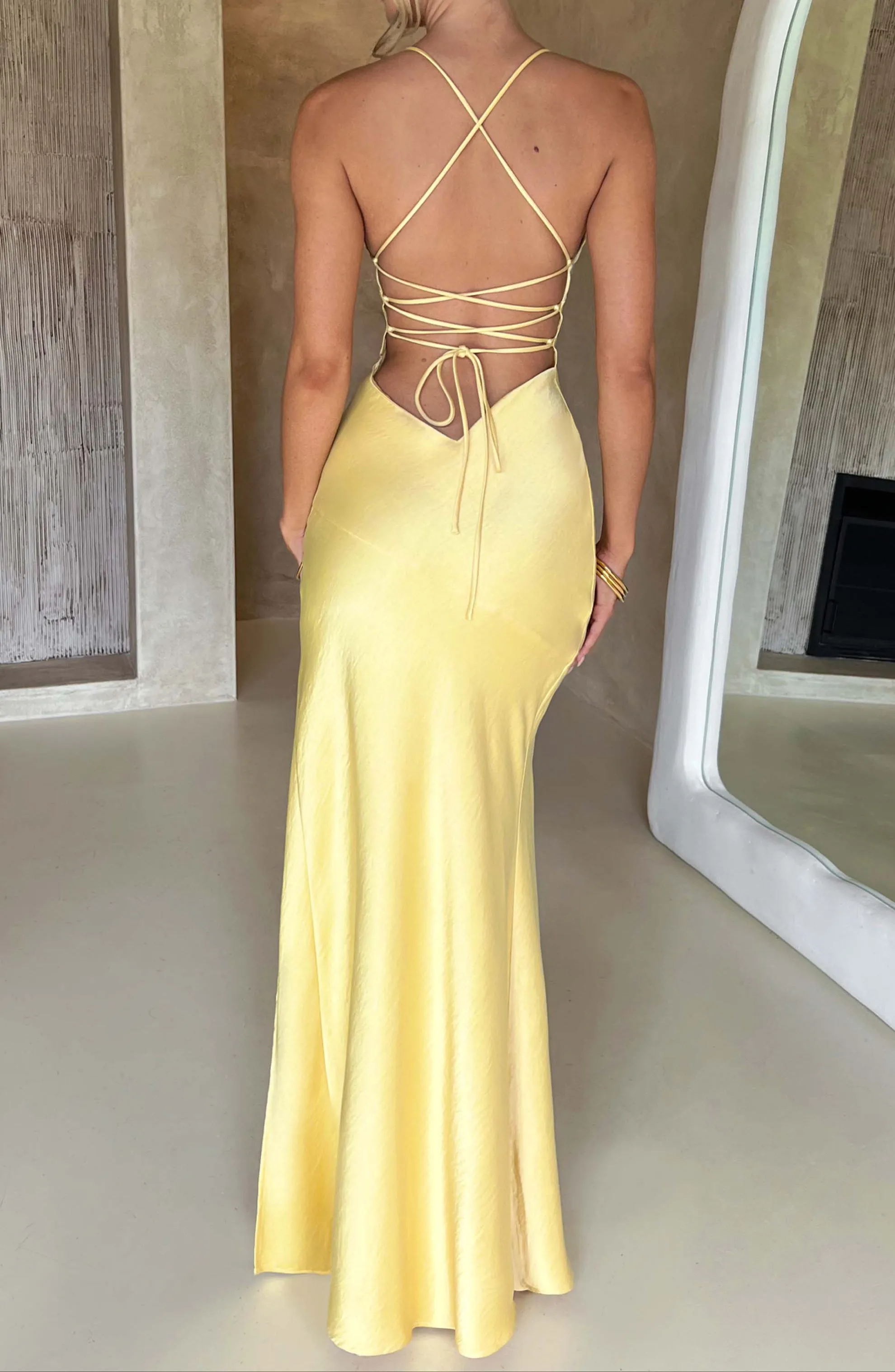 Macarena Maxi Dress - Lemon Yellow