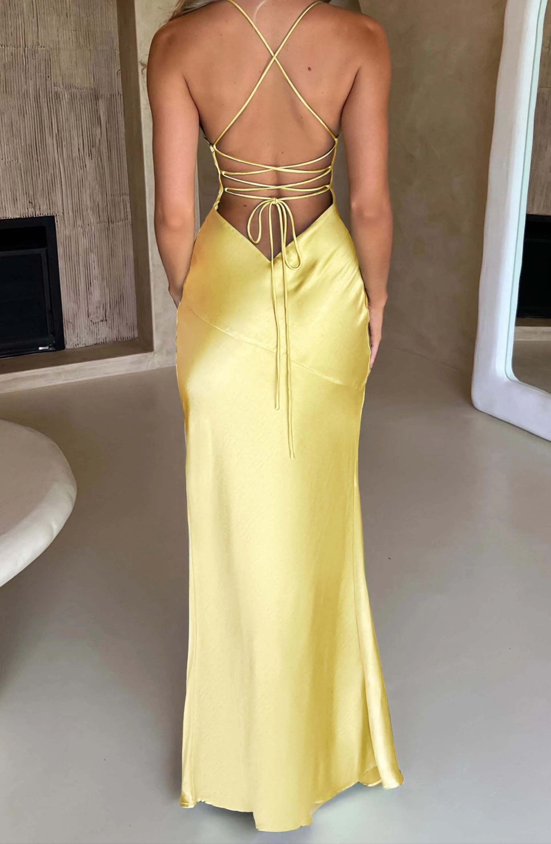 Macarena Maxi Dress - Lemon Yellow