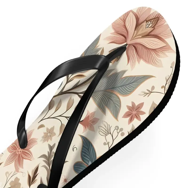 Pastel Floral Flair Unisex Flip Flops for Summer Fun
