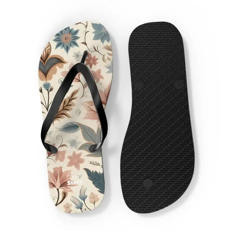 Pastel Floral Flair Unisex Flip Flops for Summer Fun