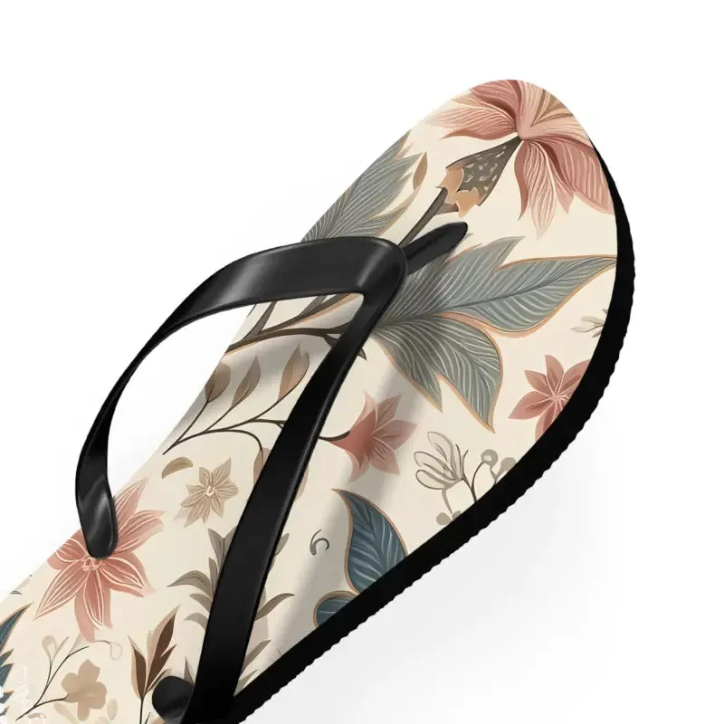 Pastel Floral Flair Unisex Flip Flops for Summer Fun
