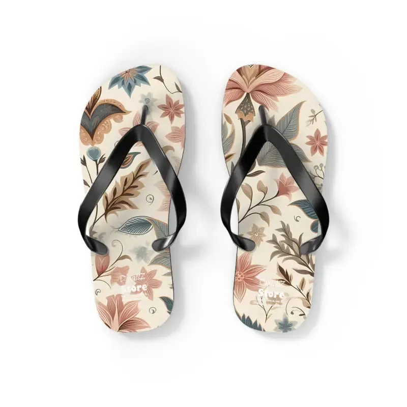 Pastel Floral Flair Unisex Flip Flops for Summer Fun