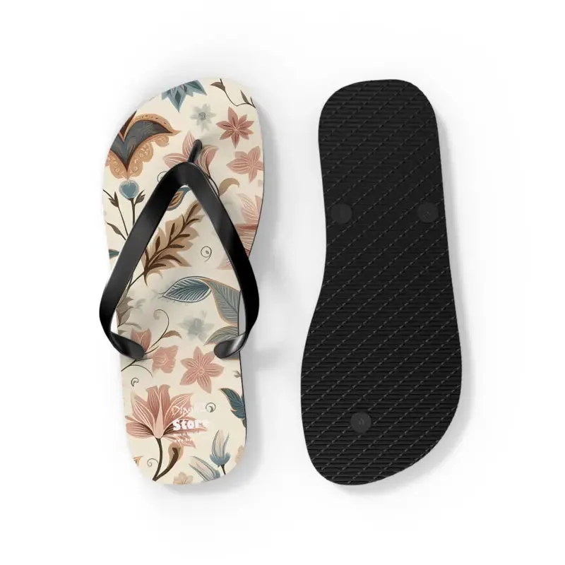 Pastel Floral Flair Unisex Flip Flops for Summer Fun