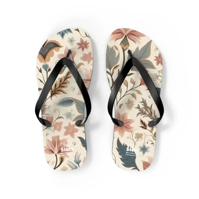 Pastel Floral Flair Unisex Flip Flops for Summer Fun