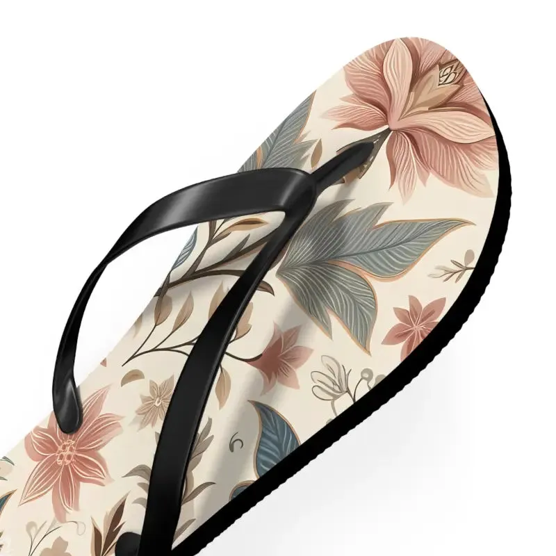 Pastel Floral Flair Unisex Flip Flops for Summer Fun
