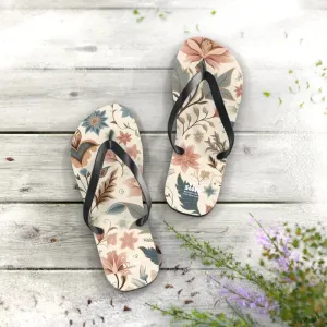 Pastel Floral Flair Unisex Flip Flops for Summer Fun