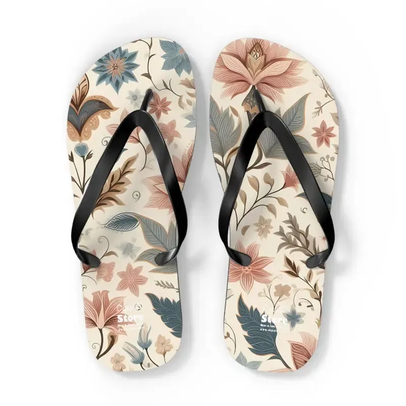 Pastel Floral Flair Unisex Flip Flops for Summer Fun