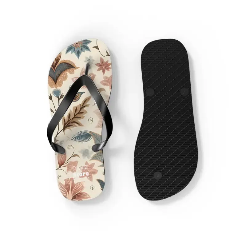 Pastel Floral Flair Unisex Flip Flops for Summer Fun