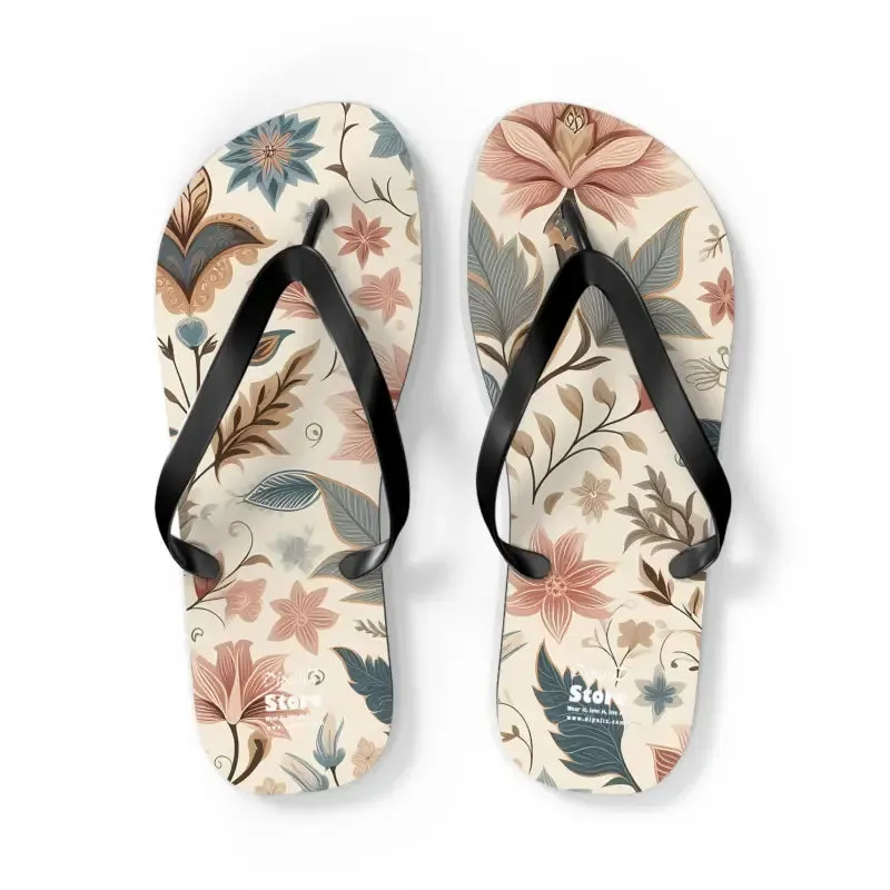 Pastel Floral Flair Unisex Flip Flops for Summer Fun