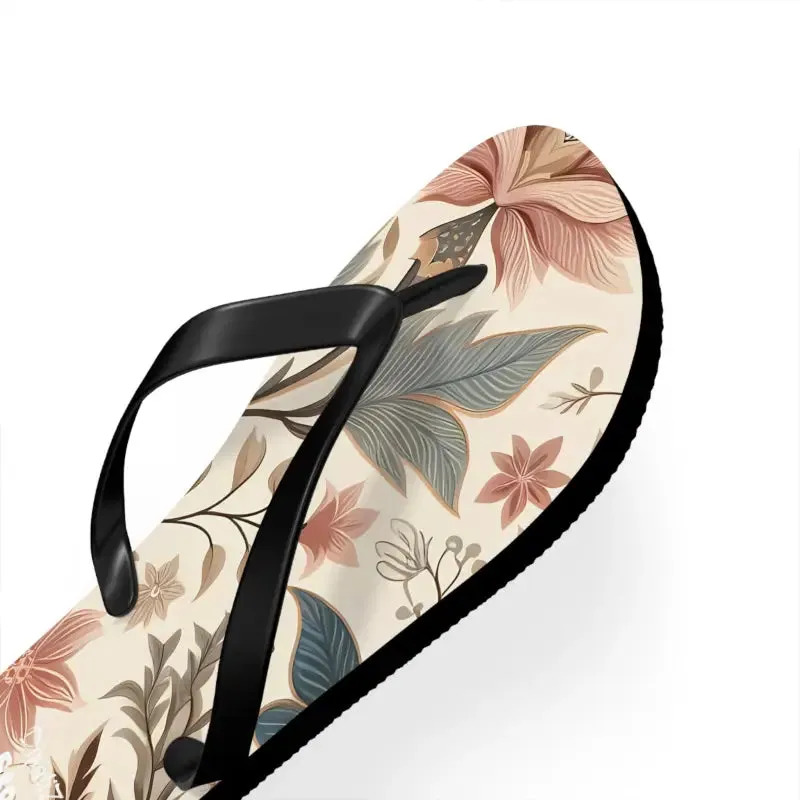 Pastel Floral Flair Unisex Flip Flops for Summer Fun