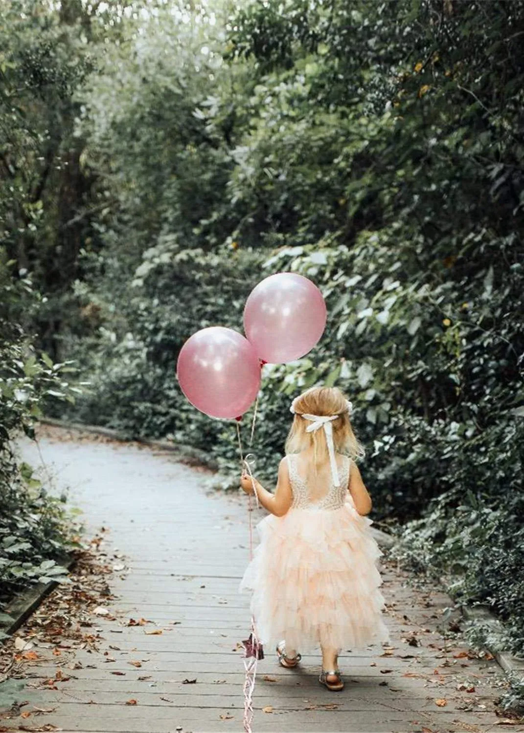 Peony Lace Flower Girl Dress in Pink (tiered)