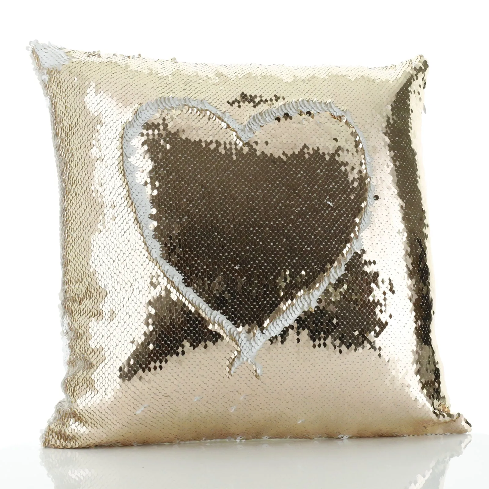 Personalised Sequin Cushion with Raccoon Pink Butterfly Flowers and Cute Text