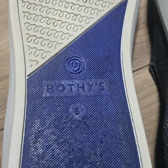 Rothy's Original Slip On Sneaker Charcoal Grey Solid Comfortable Insert sz 6