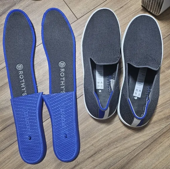 Rothy's Original Slip On Sneaker Charcoal Grey Solid Comfortable Insert sz 6