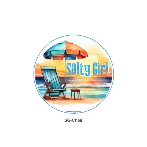 Salty Girl Beach Chair Sticker