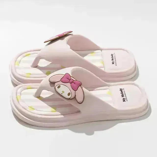 Sanrio Vivid Kuromi Hello Kitty Flip Flops