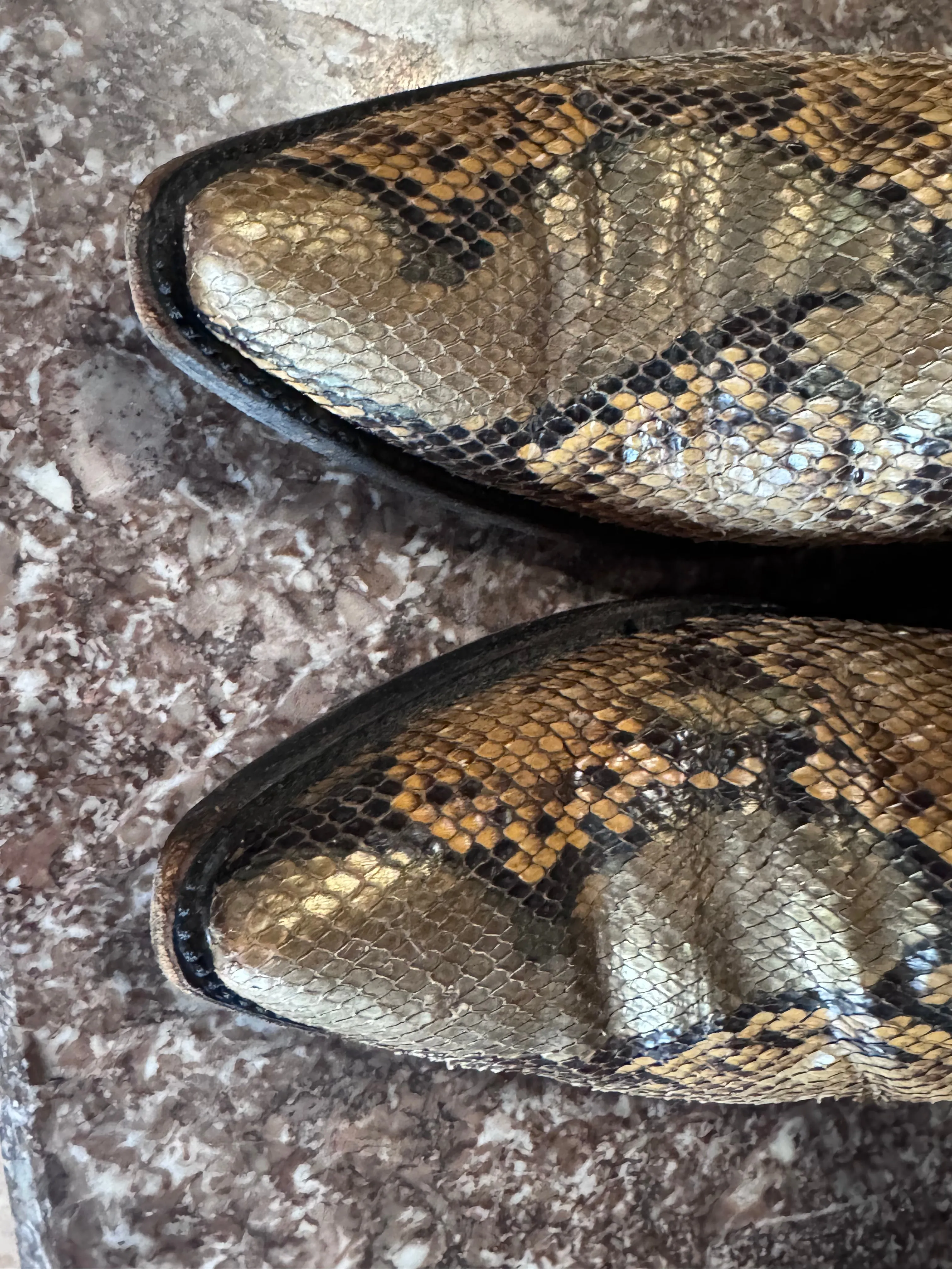 Stallion Python Gold Tone Boots 7C