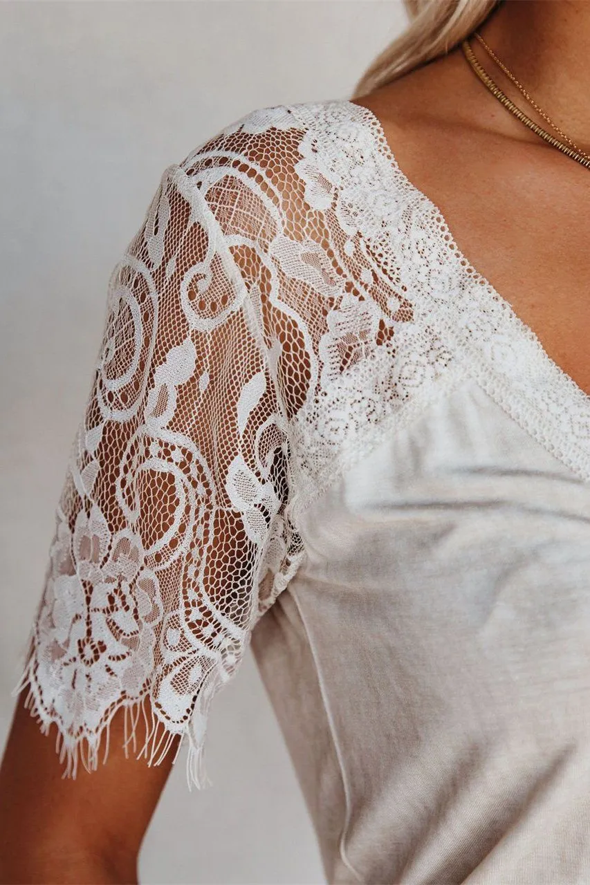 Sweet Side Lace Top - White