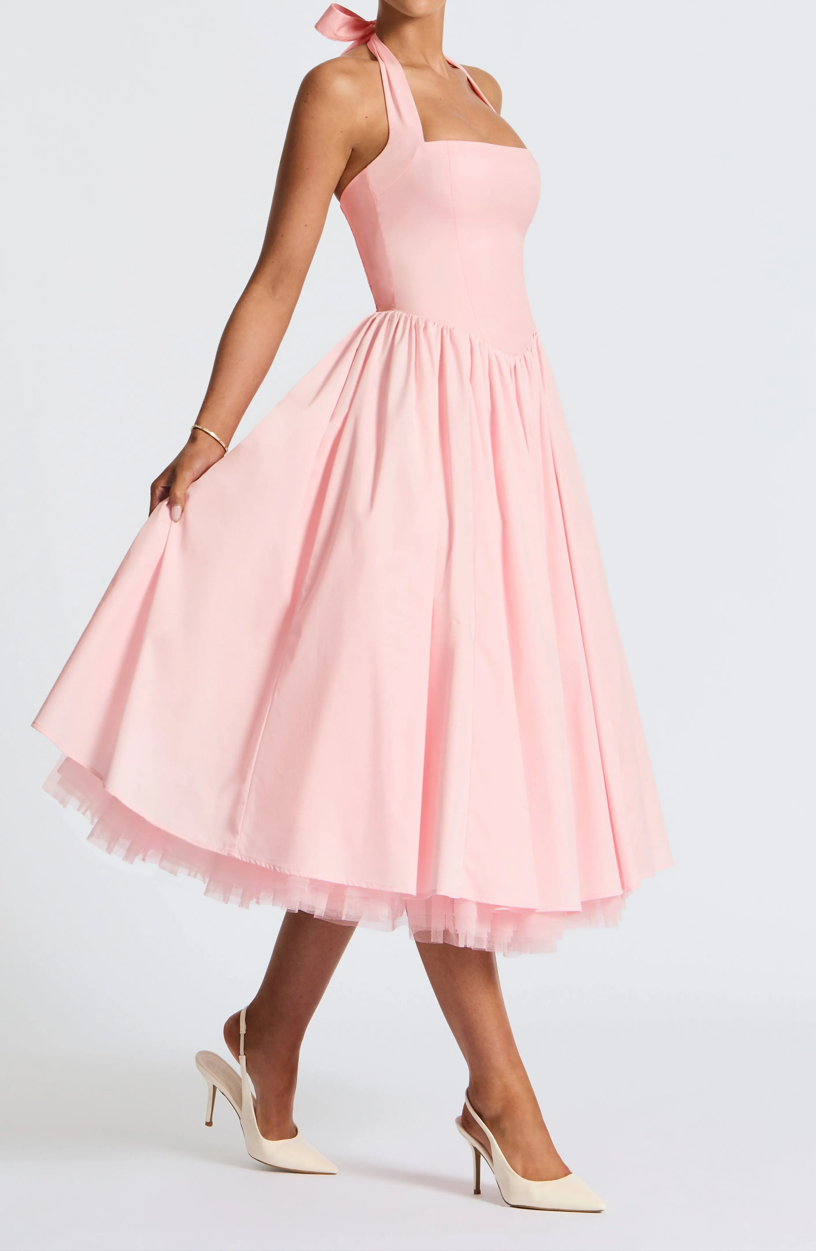 Zoe Midi Dress-Blush